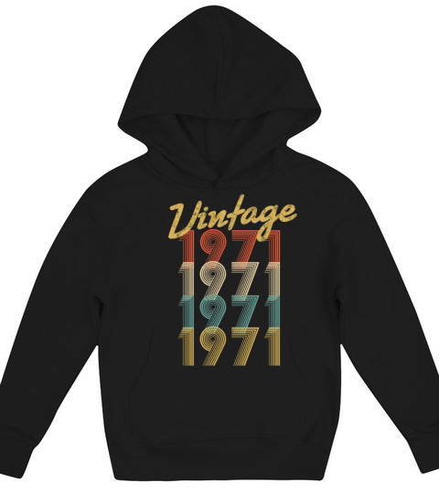 vintage retro since 1971 birthday gift Kids Hoodie