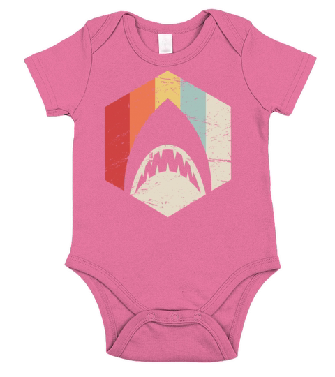 Retro 70s Great White Shark Icon Short Sleeve Baby One-Piece