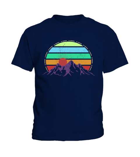 Vintage Mountains Sports Ski SnowboardNature Kids T-Shirt