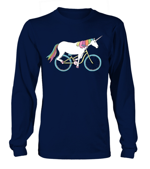 unicorn riding bike Women's Long Sleeve