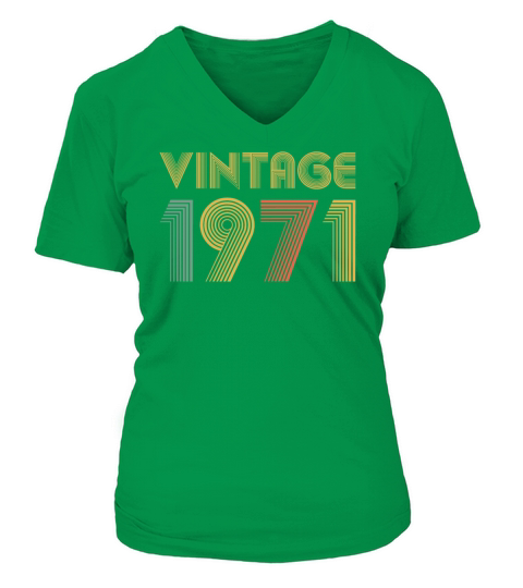 Vintage 1971 Birthday Gift for Dad Mom Women's V-Neck T-shirt