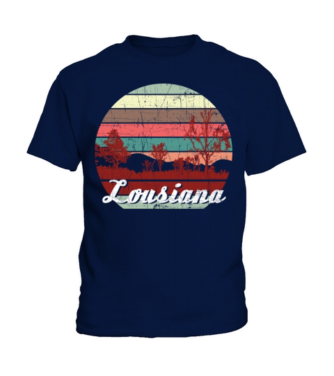 Retro Color Distressed Design Louisiana Travel Cam Kids T-Shirt