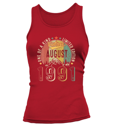 Vintage August 1991 Retro 30th Birthday 30 Years Women's Tank Top