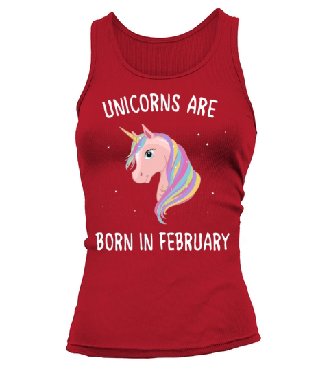 unicorns are born in february Women's Tank Top
