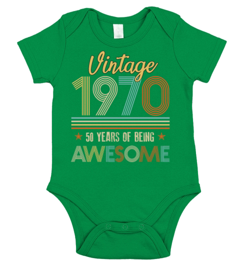 Vintage 1970 50 Years Of Being Awesome Short Sleeve Baby One-Piece
