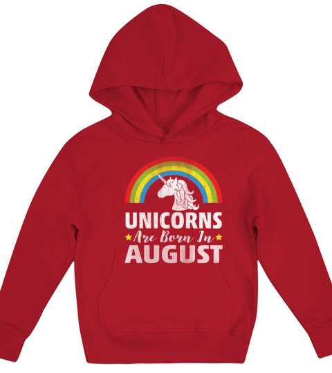 Unicorns Are Born In August Kids Hoodie