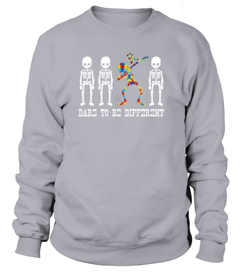Dabbing Skeleton Dare To Be Different Autism Women's Sweatshirt