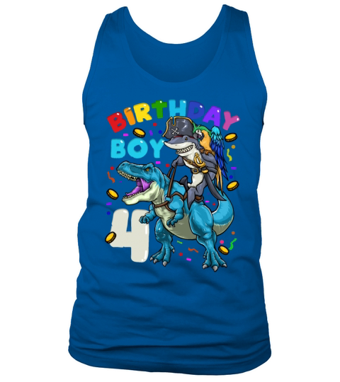 4th Birthday Dinosaur T Rex Men's Tank Top