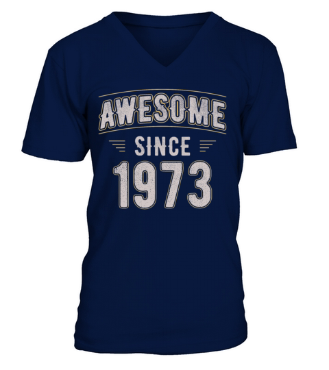 Awesome Since 1973 Vintage Birthday Men's V-Neck T-shirt
