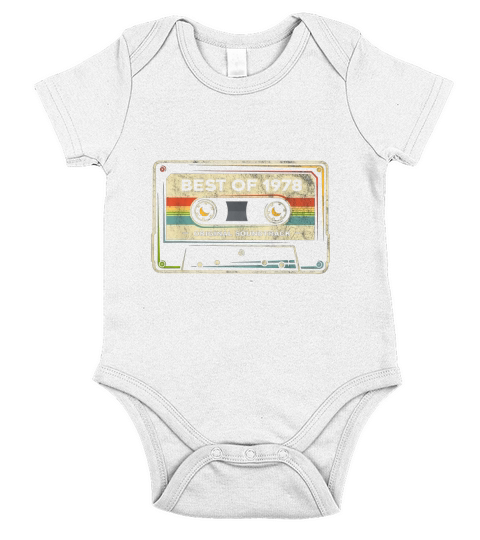Retro Best of 1978 Mixtape Vintage 43rd Birthday Cassette Short Sleeve Baby One-Piece