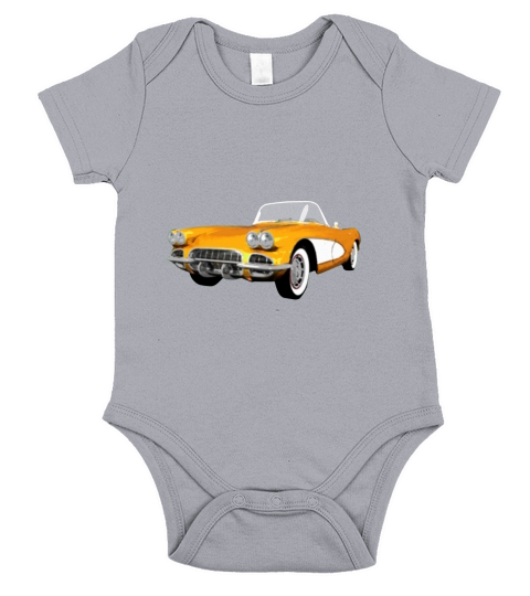1961 Corvette C1 T-Shirt 2 Short Sleeve Baby One-Piece