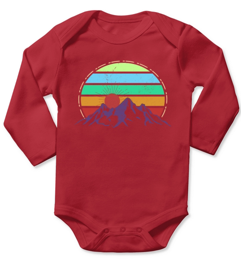 Vintage Mountains Sports Ski SnowboardNature Long Sleeve Baby One-Piece