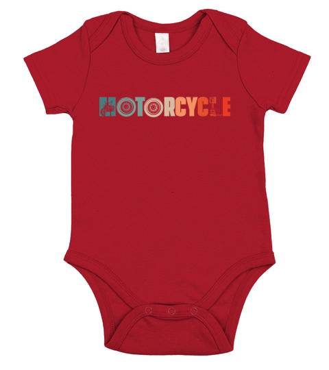 Retro Motorcycle Vintage Motorbike Biker Rider Short Sleeve Baby One-Piece