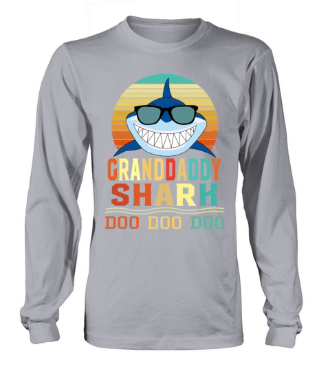 Vintage Mens Grandfather Shark Doo Doo Doo Father Men's Long Sleeve