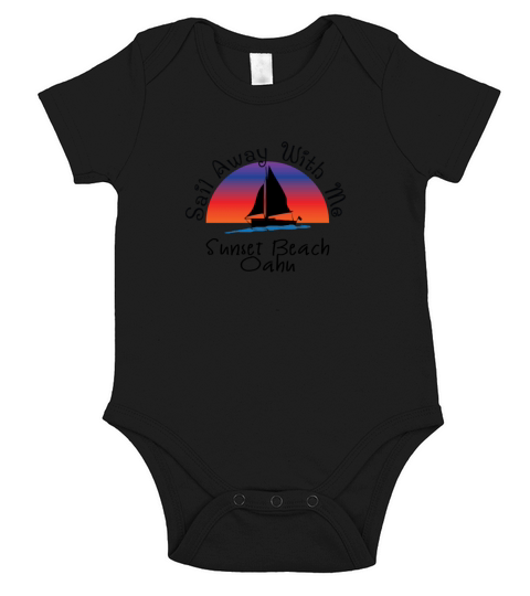sunset oahu Short Sleeve Baby One-Piece