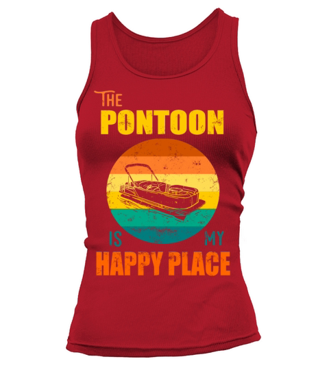 Pontoon Is My Happy Place Retro Vintage Design Women's Tank Top