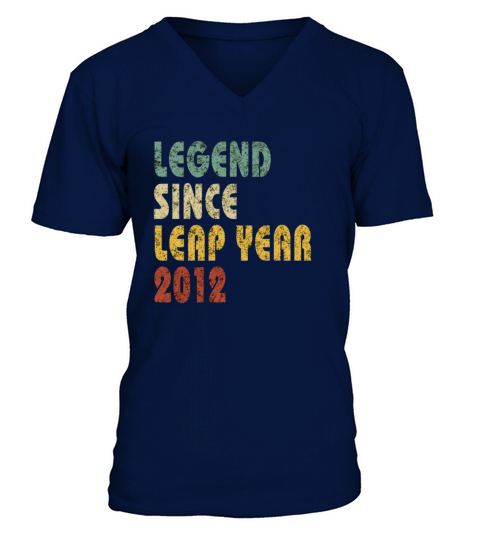 Retro Legend Since Leap Year 2012 Funny Birthday V-Neck T-shirt