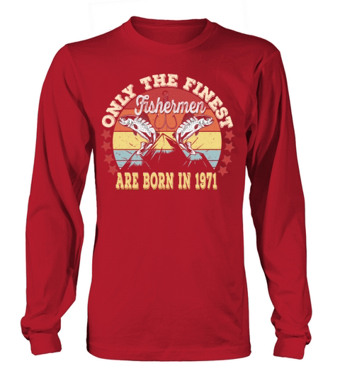50Th Fishermen Birthday Gift Vintage Born In 1971 Men's Long Sleeve