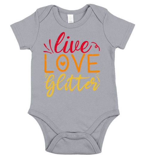 Live Love Glitter Crafting Lover Retro Vintage Short Sleeve Baby One-Piece