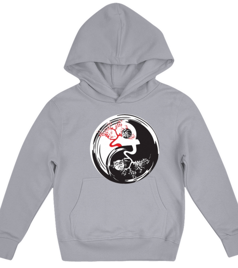 Bonsai Tree Yin Yang Balance Peace Love Gift Ideas Kids Hoodie