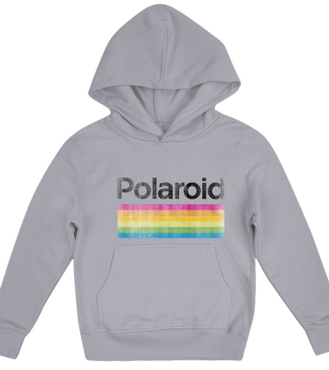Classic Polaroid Logo Vintage Style Rainbow Kids Hoodie