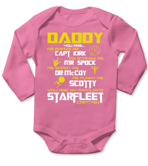 Daddy Super star Dad Papa Hero Fathers Day Gift Trek Shirts Long Sleeve Baby One-Piece