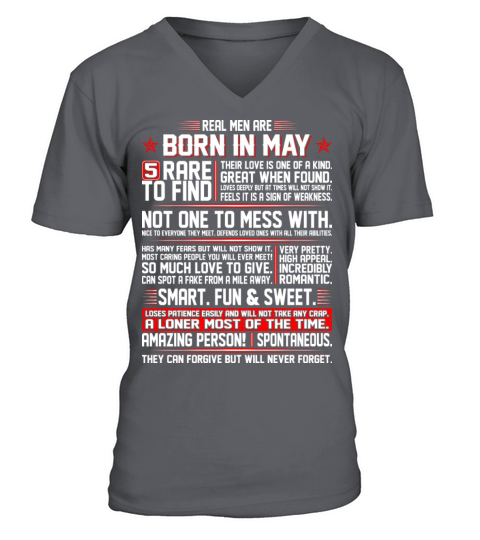 Real Men Are Born In May Birth Month Tshirt Men's V-Neck T-shirt