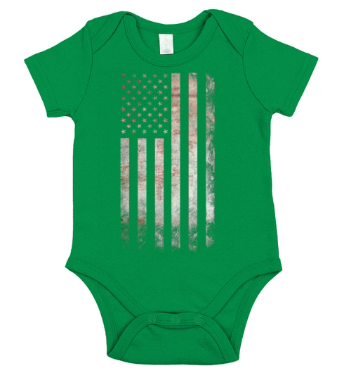 Vintage USA Flag Short Sleeve Baby One-Piece