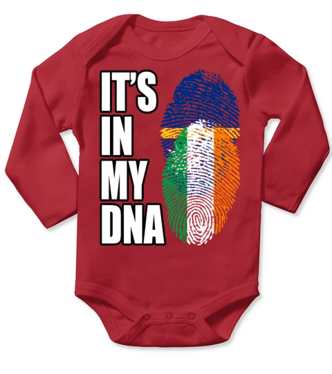 Irish And Nauruan Mix DNA Flag Heritage Long Sleeve Baby One-Piece