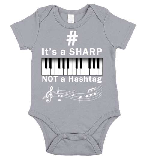 Sharp not Hashtag Piano Player Musician Keyboard Short Sleeve Baby One-Piece
