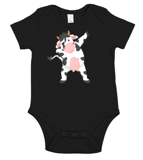 dabbing cow Short Sleeve Baby One-Piece