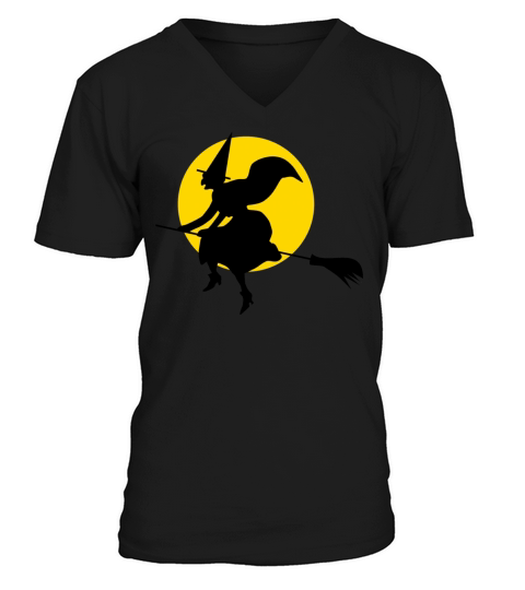 Witch Broom Moon Men's V-Neck T-shirt