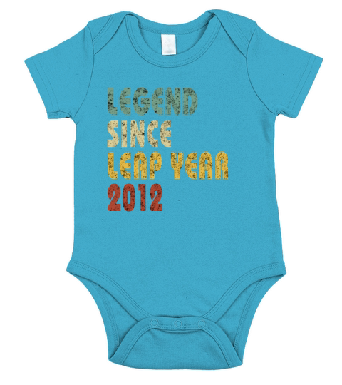 Retro Legend Since Leap Year 2012 Funny Birthday Short Sleeve Baby One-Piece