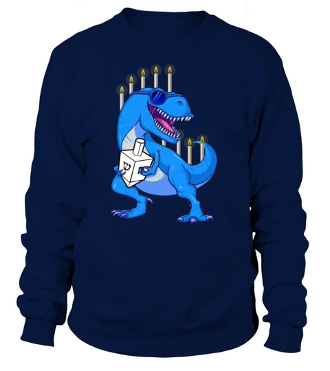 T-Rex Menorah Holding Dreidel Jewish Hanukkahjewis Women's Sweatshirt
