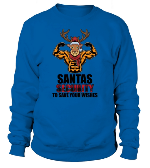 Bodybuilder Weiglifter Gym Muscle Santa Security Men's Sweatshirt