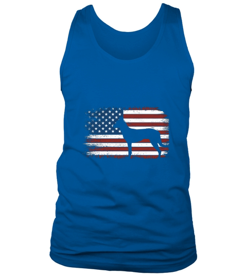 Dutch Shepherd silhouette american flag 4th of july Tank Top Unisex