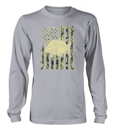 Patriotic Fishing Camo American Flag Women's Long Sleeve