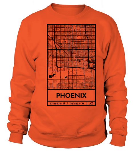 Phoenix – City Map Plan (Retro) Women's Sweatshirt