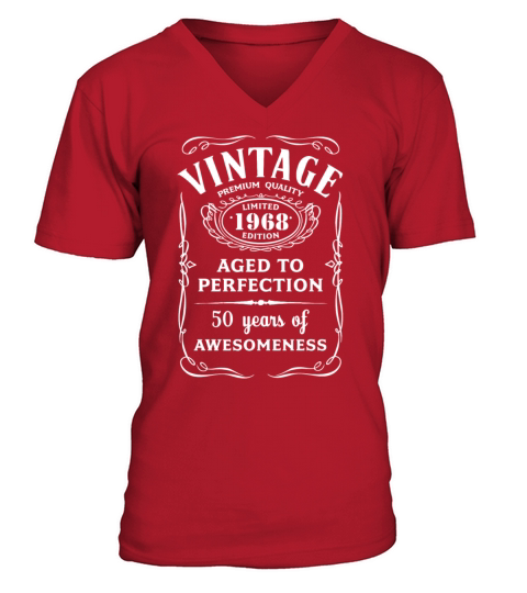 Vintage Limited 1968 Edition 50th Birthday Gift Men's V-Neck T-shirt