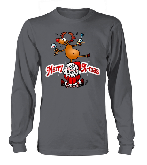 Merry Christmas - Reindeer dances on Santa Claus Women's Long Sleeve