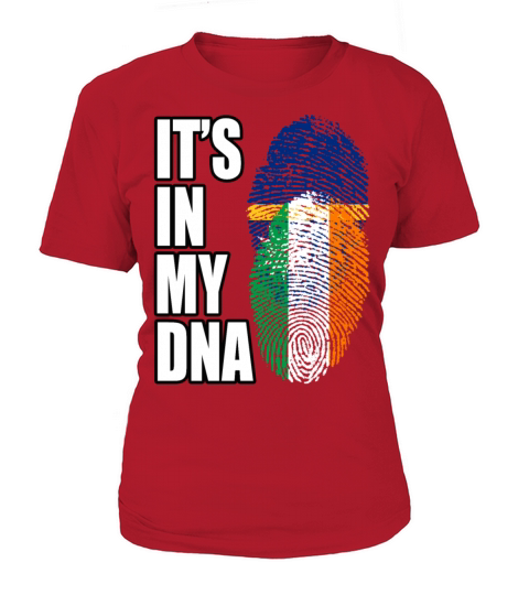 Irish And Nauruan Mix DNA Flag Heritage Women's T-Shirt