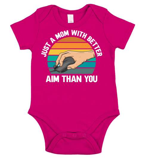 Mouse Gamer Quote for a Computer Gaming Mom Short Sleeve Baby One-Piece