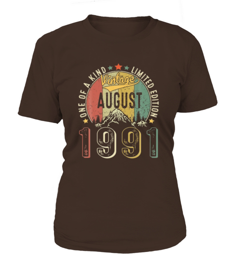 Vintage August 1991 Retro 30th Birthday 30 Years Women's T-Shirt