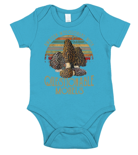 Amateur Mycologist With Questionable Morels Shirt Gift Short Sleeve Baby One-Piece