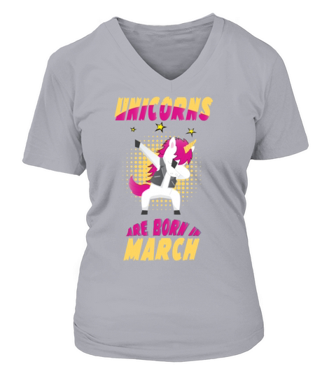 UNICORNS ARE BORN IN MARCH Women's V-Neck T-shirt