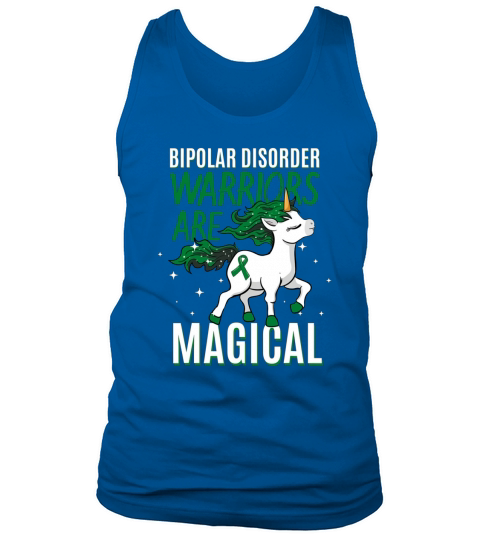 Bipolar Warrior Magical Unicorn Green Ribbon Mental Illness Tank Top Unisex
