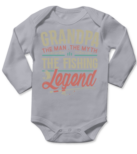 Grandpa the Man the Myth the Fishing Legend - Gift Long Sleeve Baby One-Piece