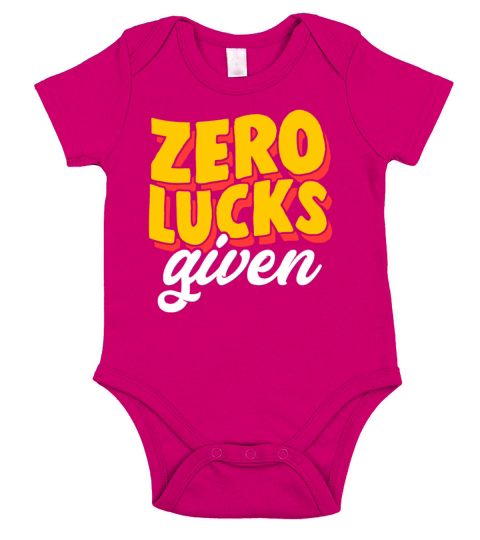 Zero Lucks Given Adult Humor St Patricks Day Short Sleeve Baby One-Piece