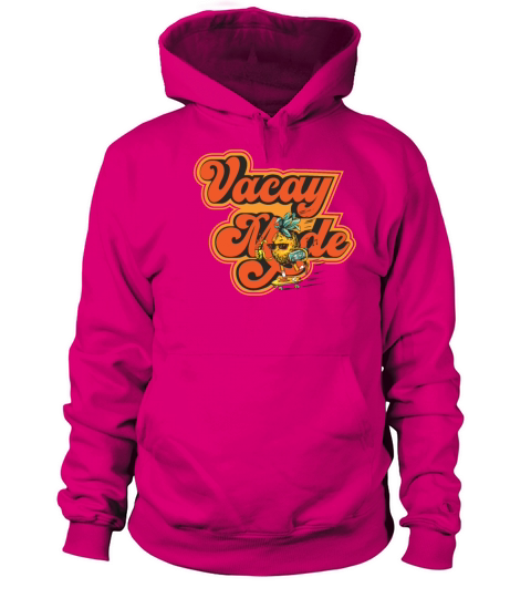 Retro Ananas on Skateboard in Vacay Mode Women's Hoodie