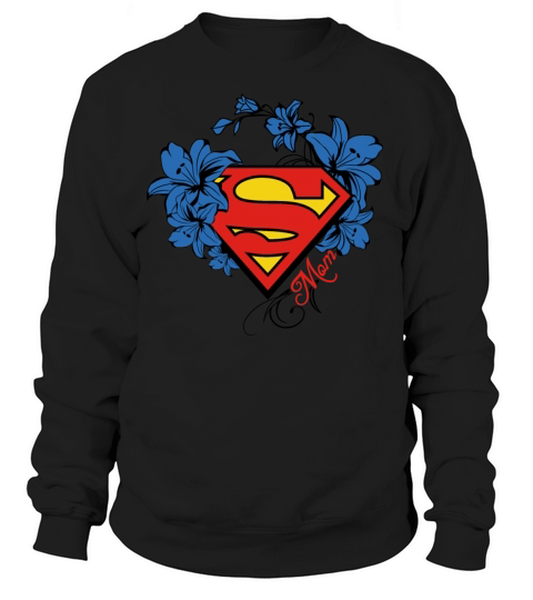 Superman Super Mom Flowers Red Women's Sweatshirt